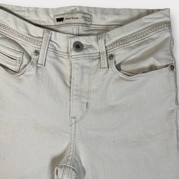 Levis (27) Demi Curve Jean Ecru Classic Rise Slim Leg - Picture 3 of 6